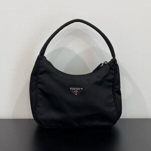 Vintage black PRADA Tessuto Black Nylon Mini Shoulder Bag